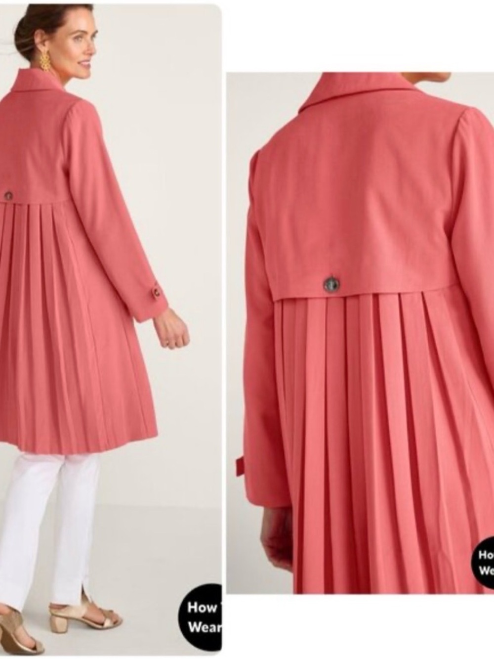 Soft Surroundings Coral Town and Country Trench Coat - Picture 4 of 6